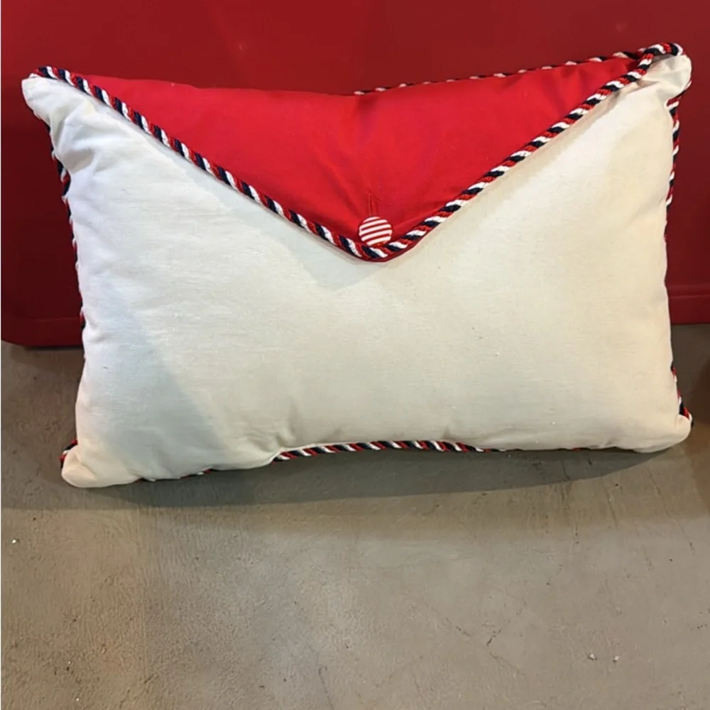Santa Claus Holiday Pillow - Red and White